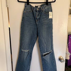 BP High Waisted Ripped Knee Jeans